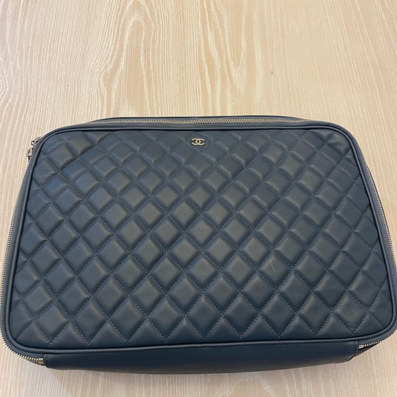CHANEL Handbags - NEW NWT Chanel Large Cosmetic Bag Laptop Bag